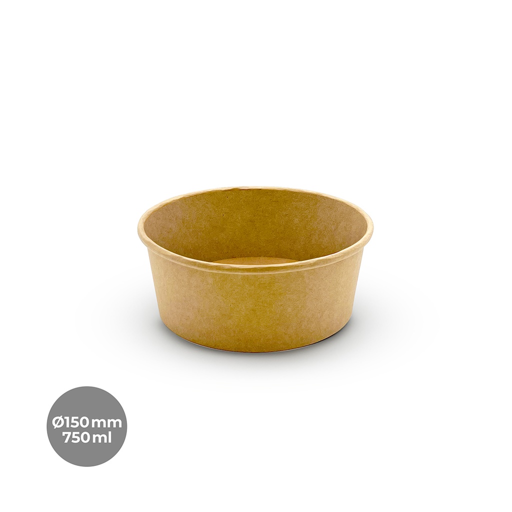 ENSALADERA CARTÓN KRAFT Ø150MM 750ML 6P-50 UDS.