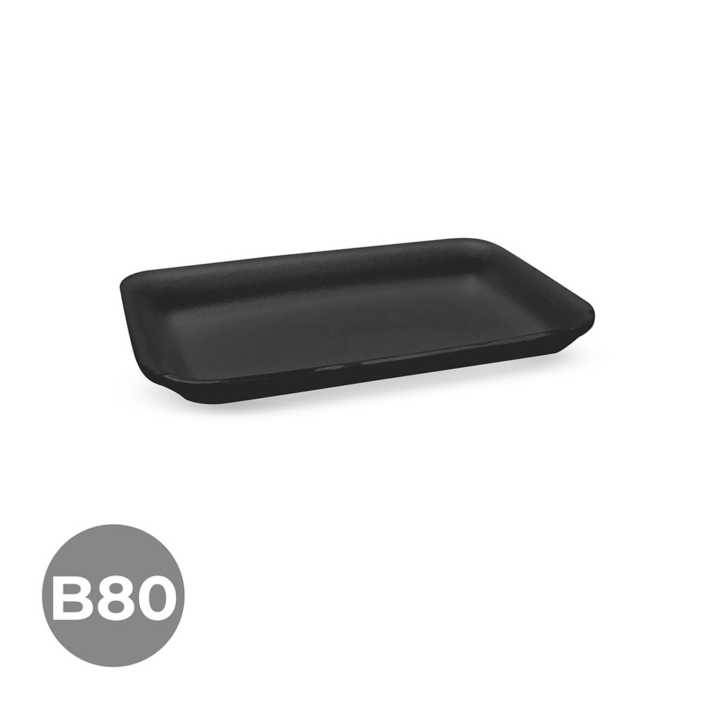 BANDEJA B80 135X225X25 BOLSA 750U NEGRA