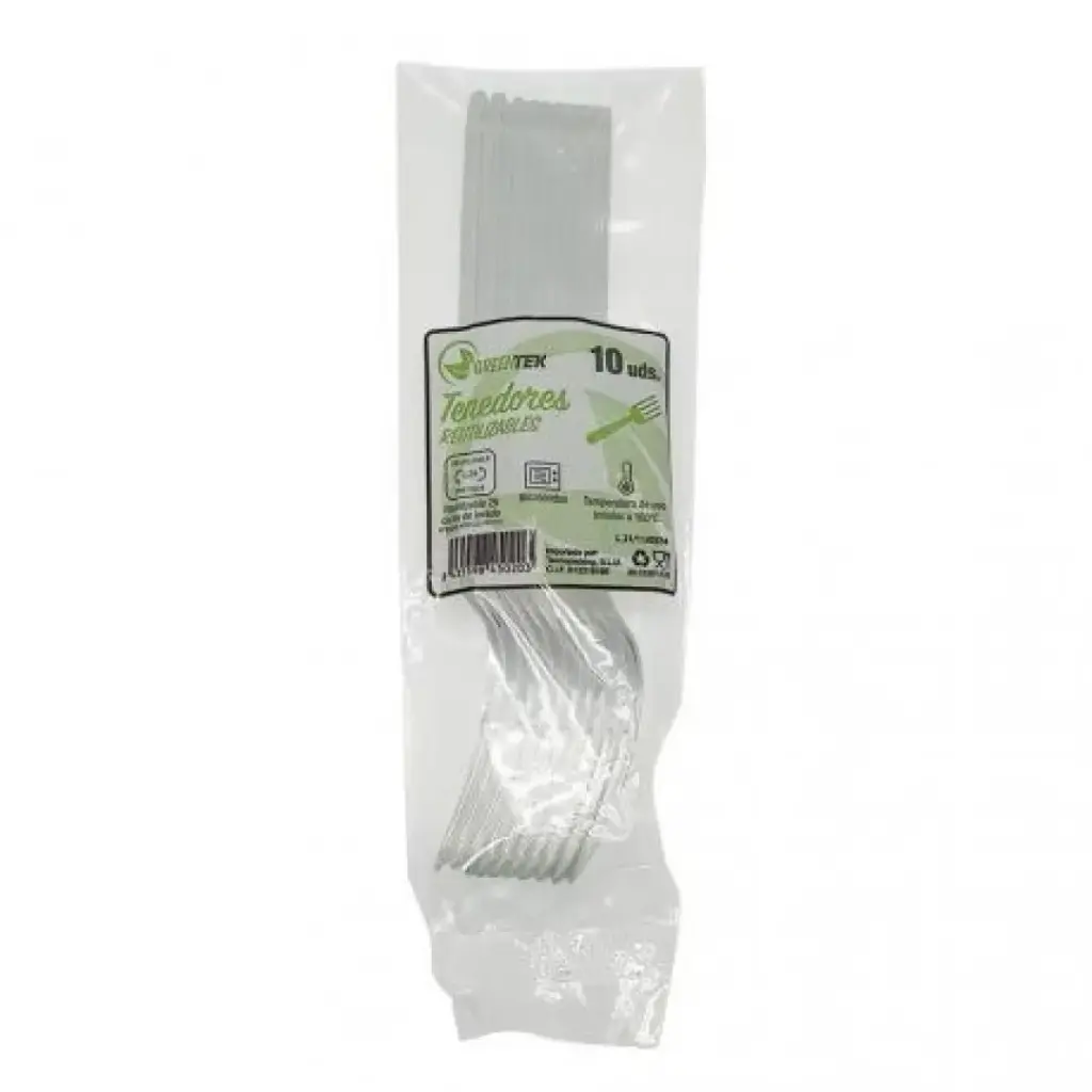 PACK TENEDOR REUTI. PS TRANSP. LUX 180MM 100P-10 UDS.