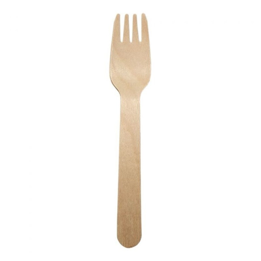 TENEDOR MADERA ENCERADA 160MM 20P-100 UDS.