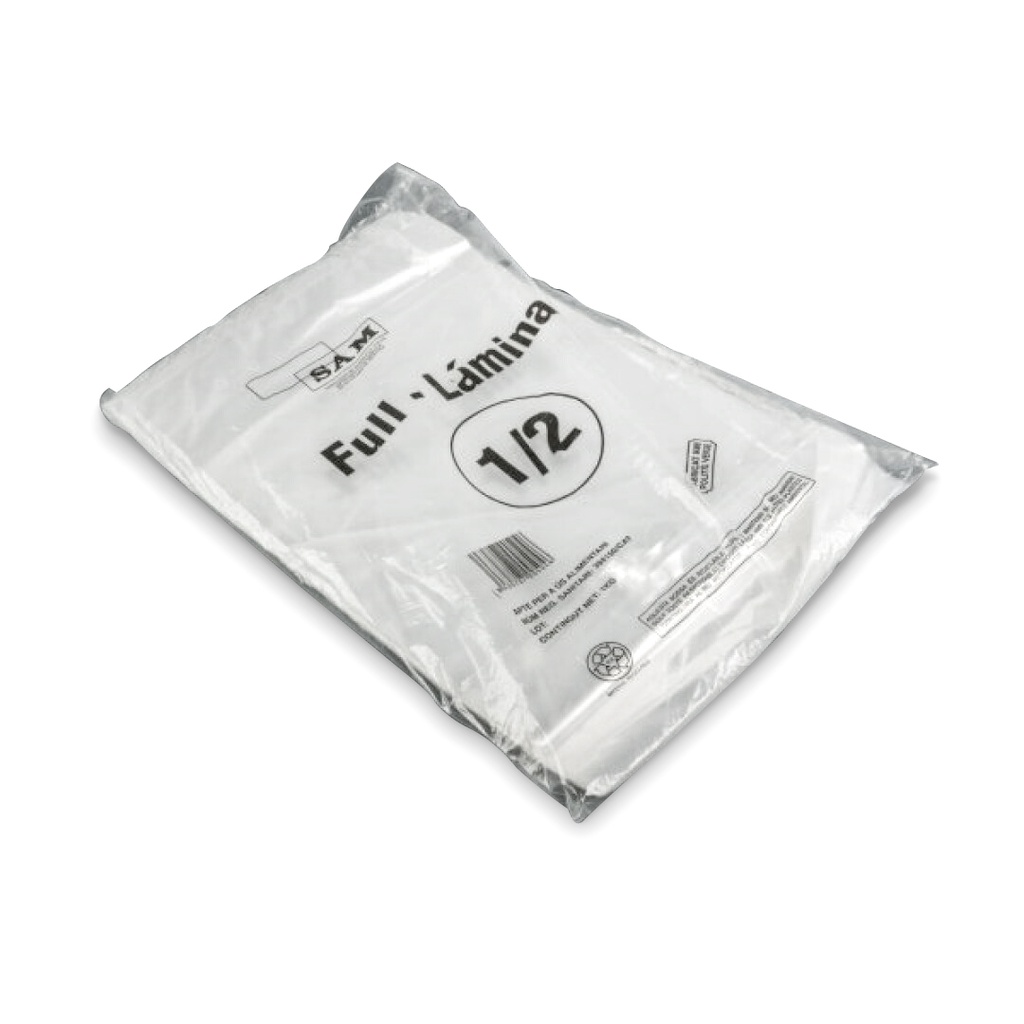 LAMINA TRANSPARENTE 25X36 1/2 PQT 1KG