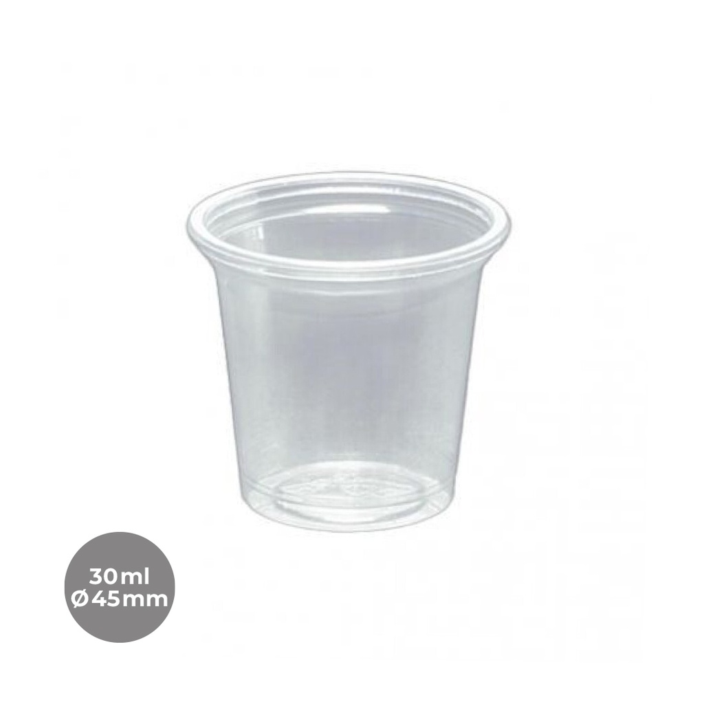 SALSERO PP TRANSP. Ø45MM 30ML(1OZ) HP (25X100UDS)