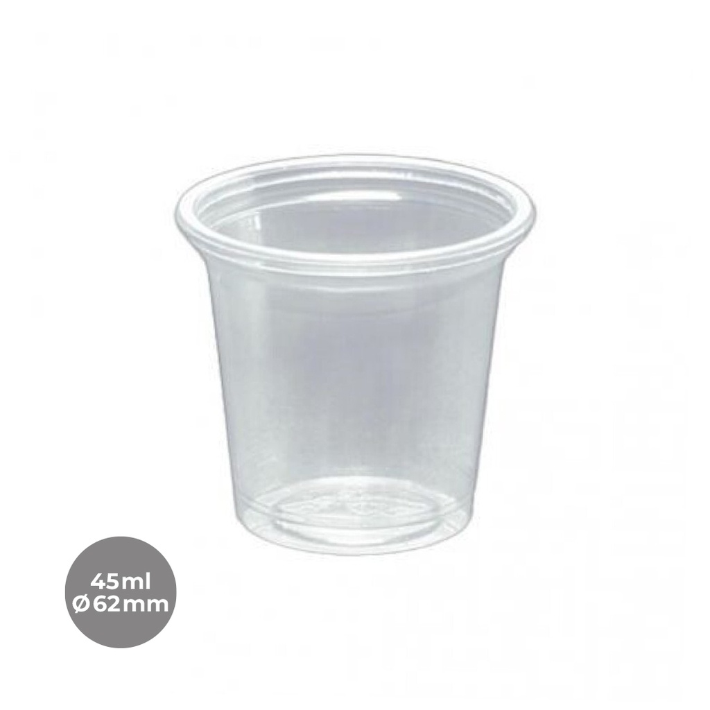 SALSERO PP TRANSP. Ø62MM 45ML(1.5OZ) HP (25X100UDS)