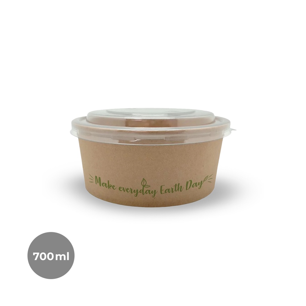 ENSALADERA CARTÓN + TAPA PET 700ML 24P-11 UDS.