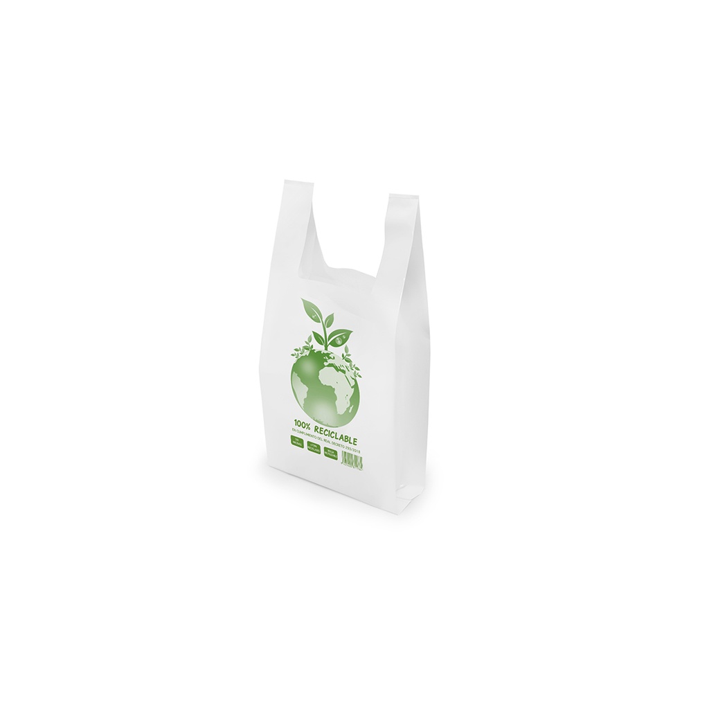 BOLSA CAMISETA BLANCA 42X53 G200 70% REC. (10x100)
