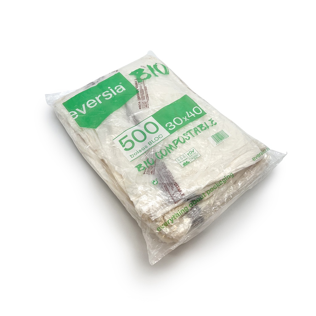 BOLSA BLOC 30X40 CM COMPOSTABLE G44 3P-500UDS