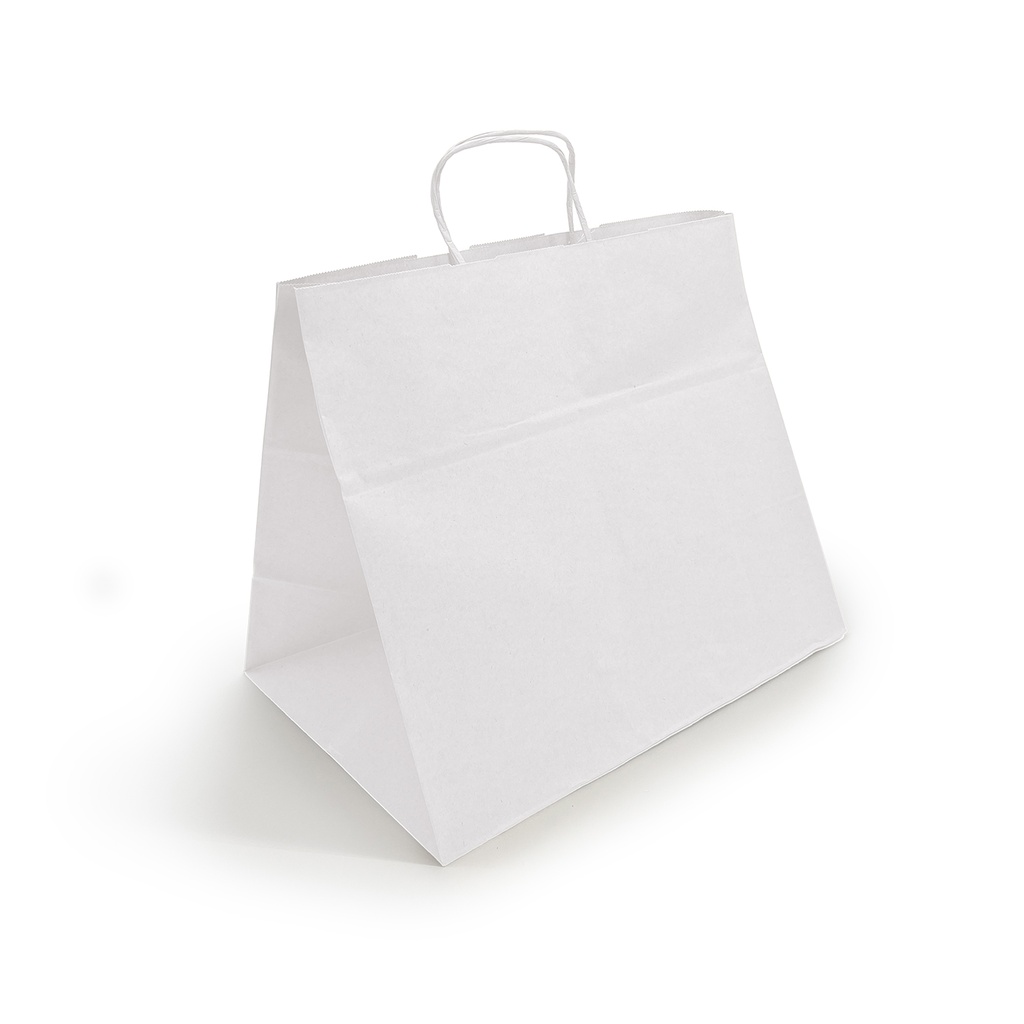 BOLSA PAPEL BLANCA CON ASA 32+21X28,5 C-250