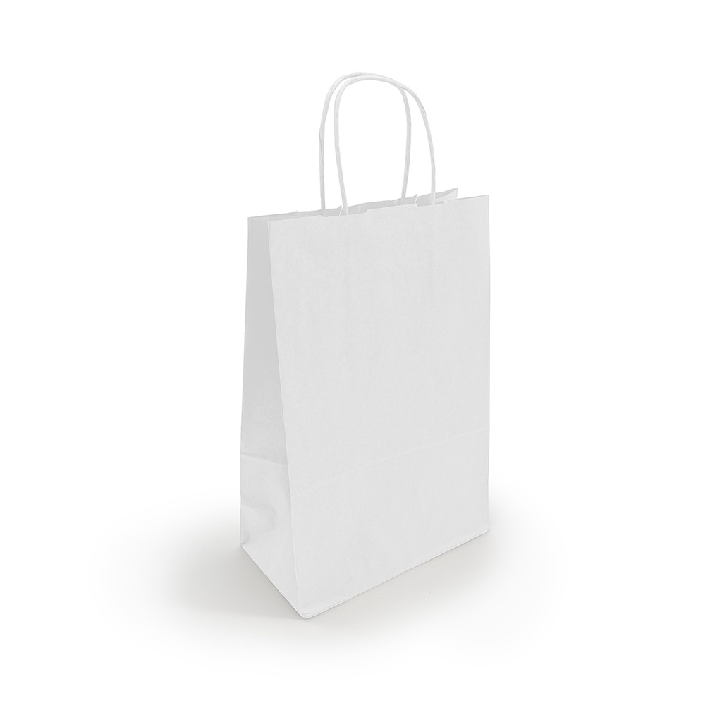 BOLSA PAPEL BLANCA C/ASA 20+10X29CM C-250