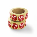 ROTLLO ETIQUETES ADHESIVES 2.75€ 500 U./R