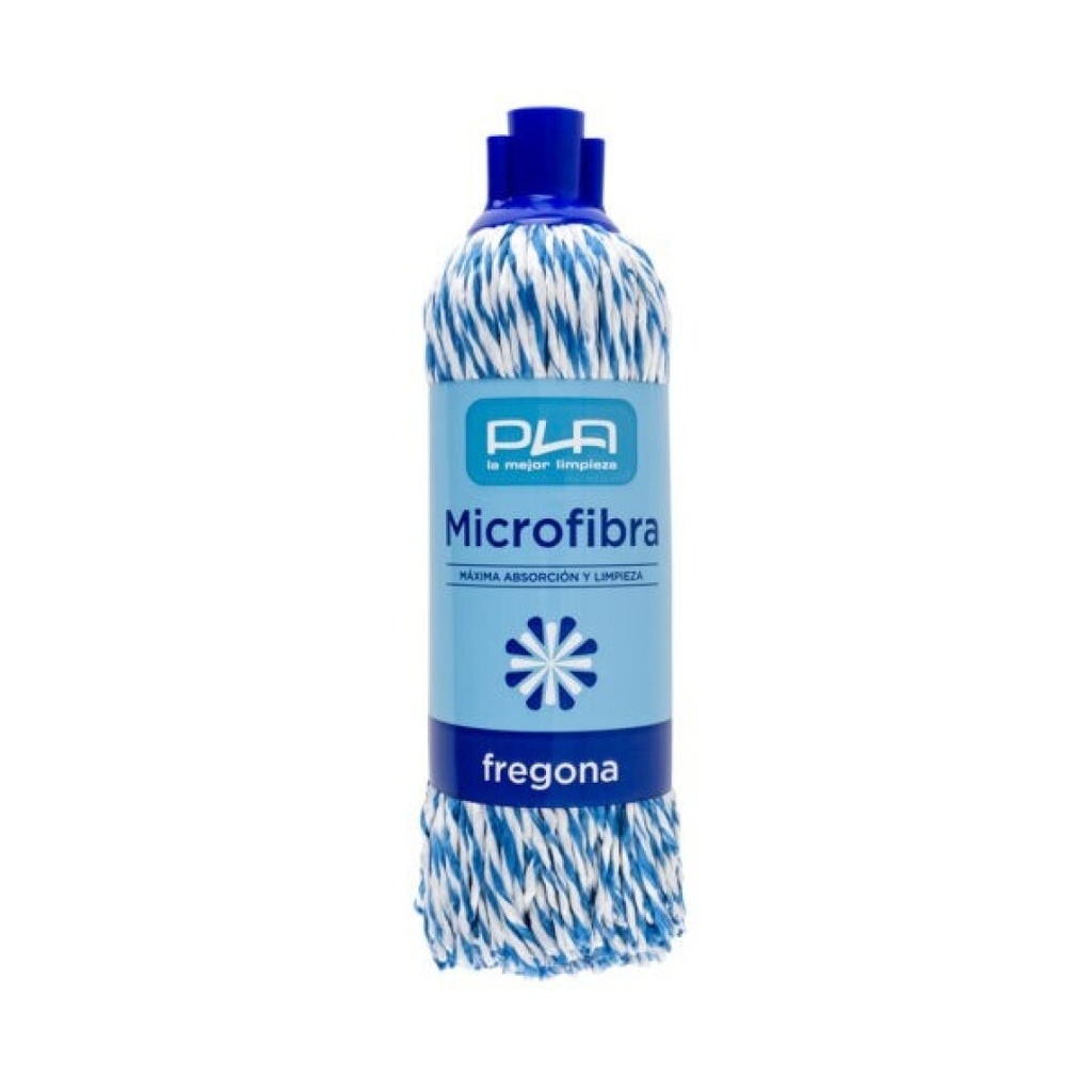 FREGONA TRENZADA MICROFIBRA AZUL/BCA