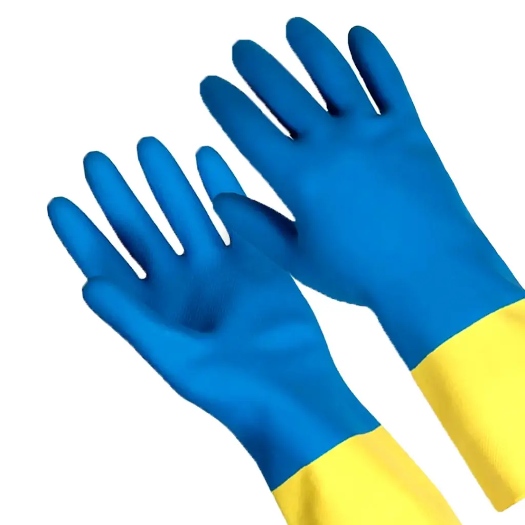 GUANTES MENAJE BICOLOR / PQT. 12 PARES