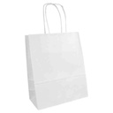 BOLSA PAPEL BLANCA C/ASA 18+8X21,50CM C-250